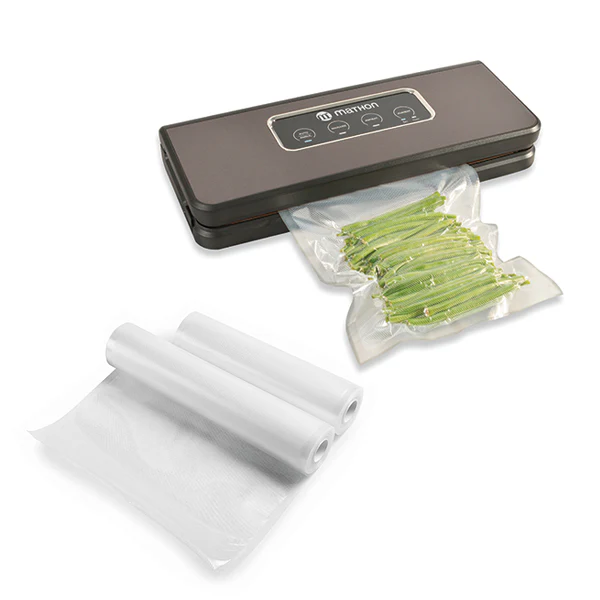 Lot appareil à emballer sous vide inox brossé KCPSV60S et 2 rouleaux de sachets à découper