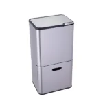 Poubelle de cuisine 3 bacs de tri sélectif 63 L inox Mathon