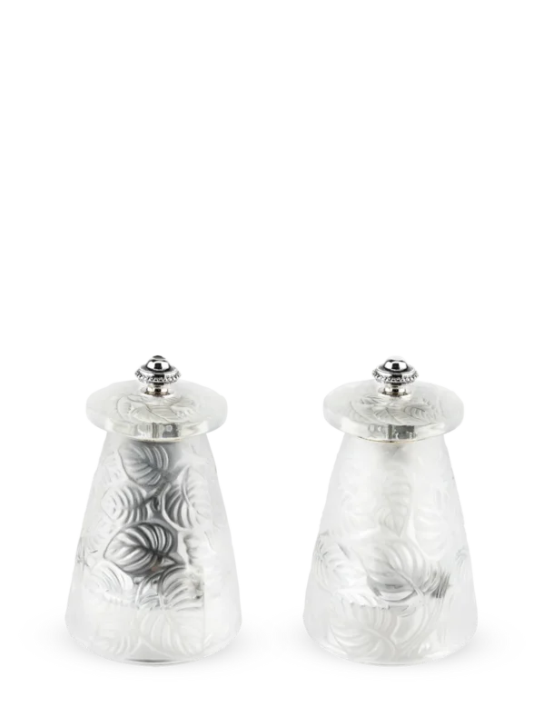 Lalique Duo de moulins à poivre et à sel manuels en cristal 9 cm Peugeot